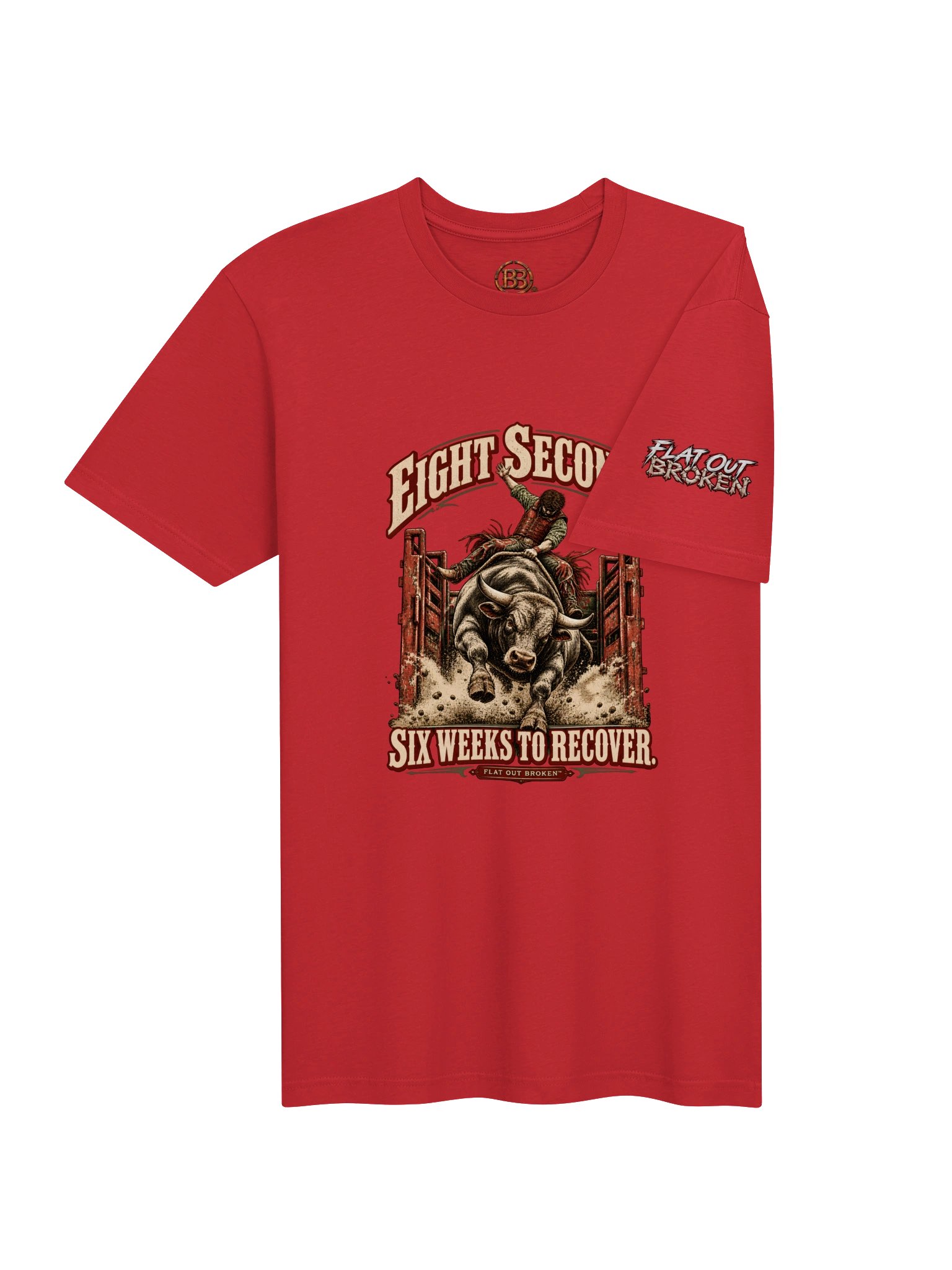 Funny Bull Riding Shirt — Eight Seconds, Six Weeks to Recover™ | Broken Rodeo™ product image (5)