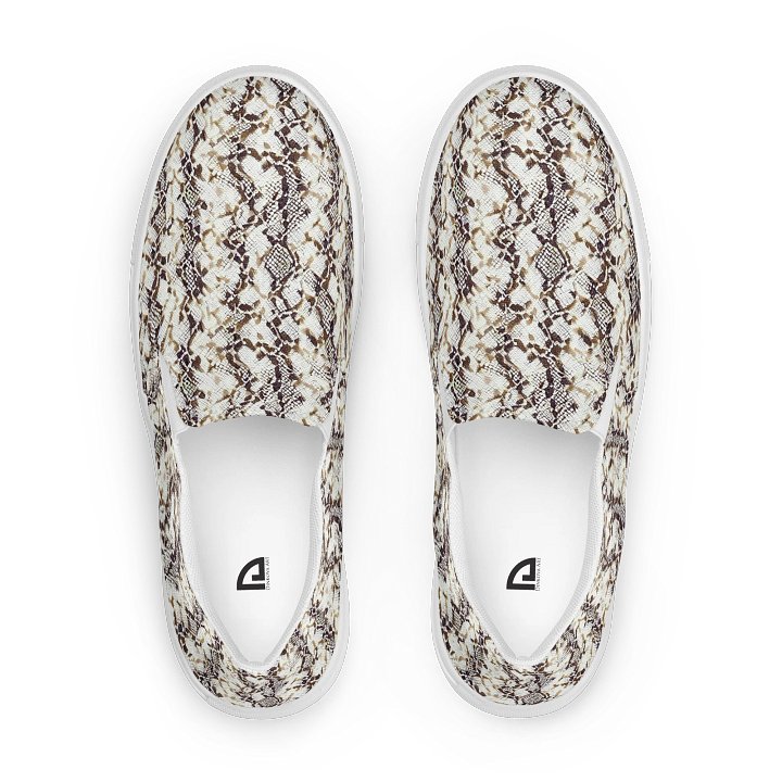 Beige Snake Skin Canvas Shoes product image (1)