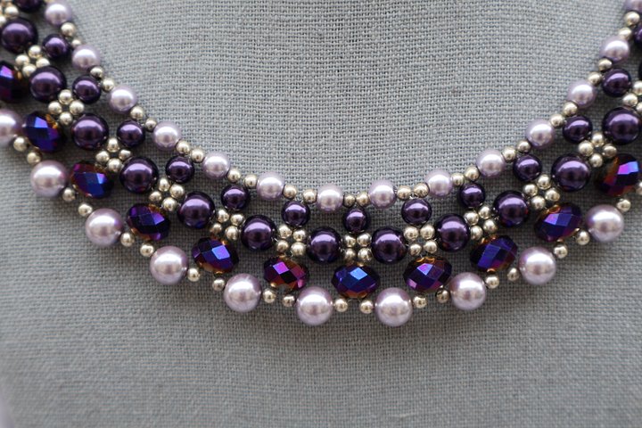 Purple Glass Pearl Princess Necklace product image (2)