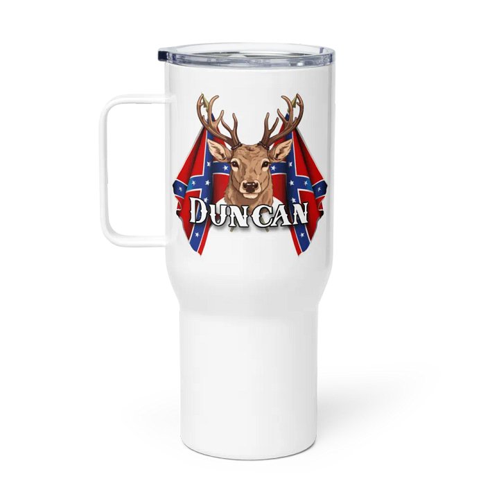 "Duncan" Rebel Redneck Deer - Travel Mug w/ Handle product image (1)