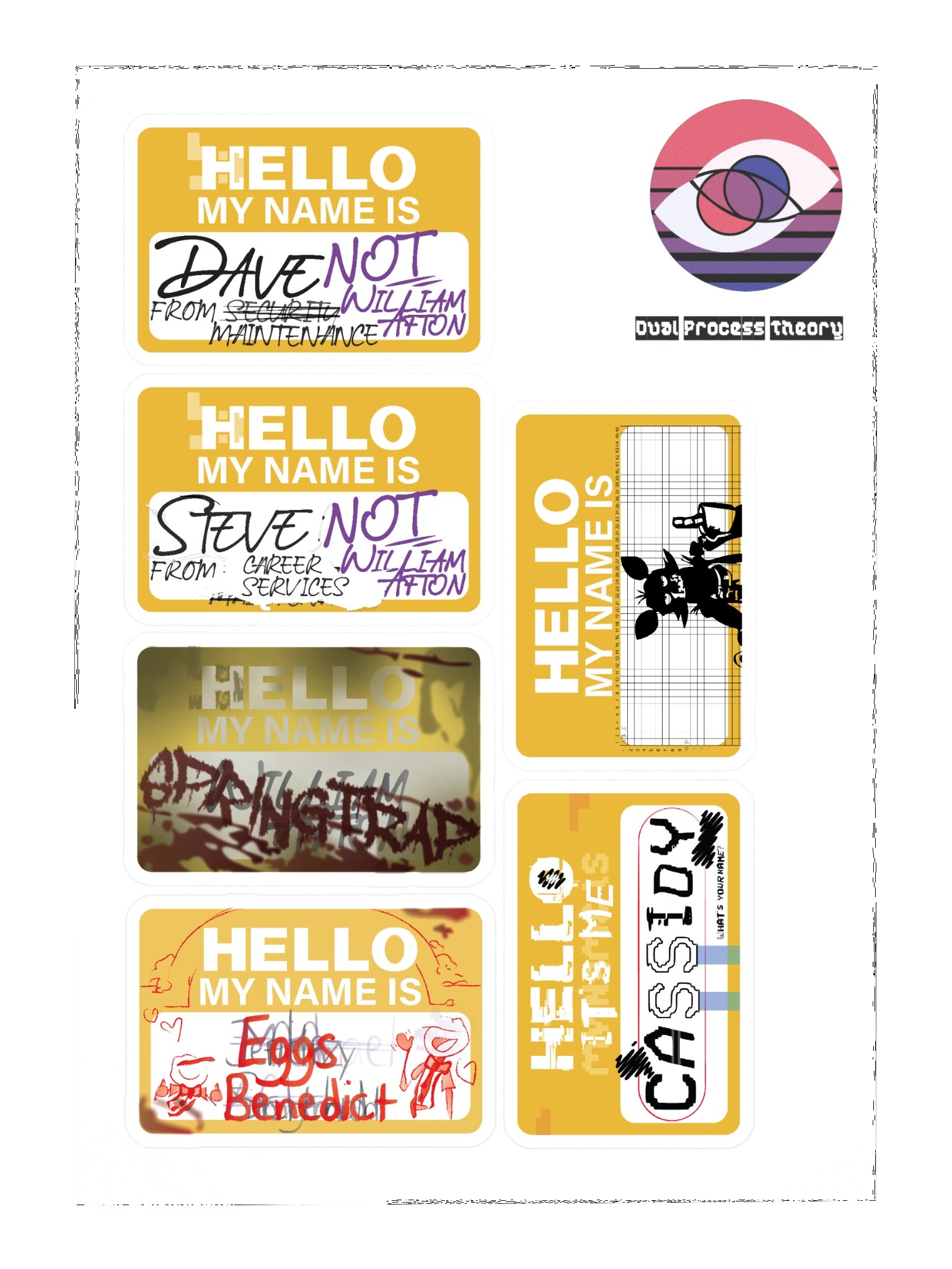 FNaF Nametag - Sticker Sheet product image (3)