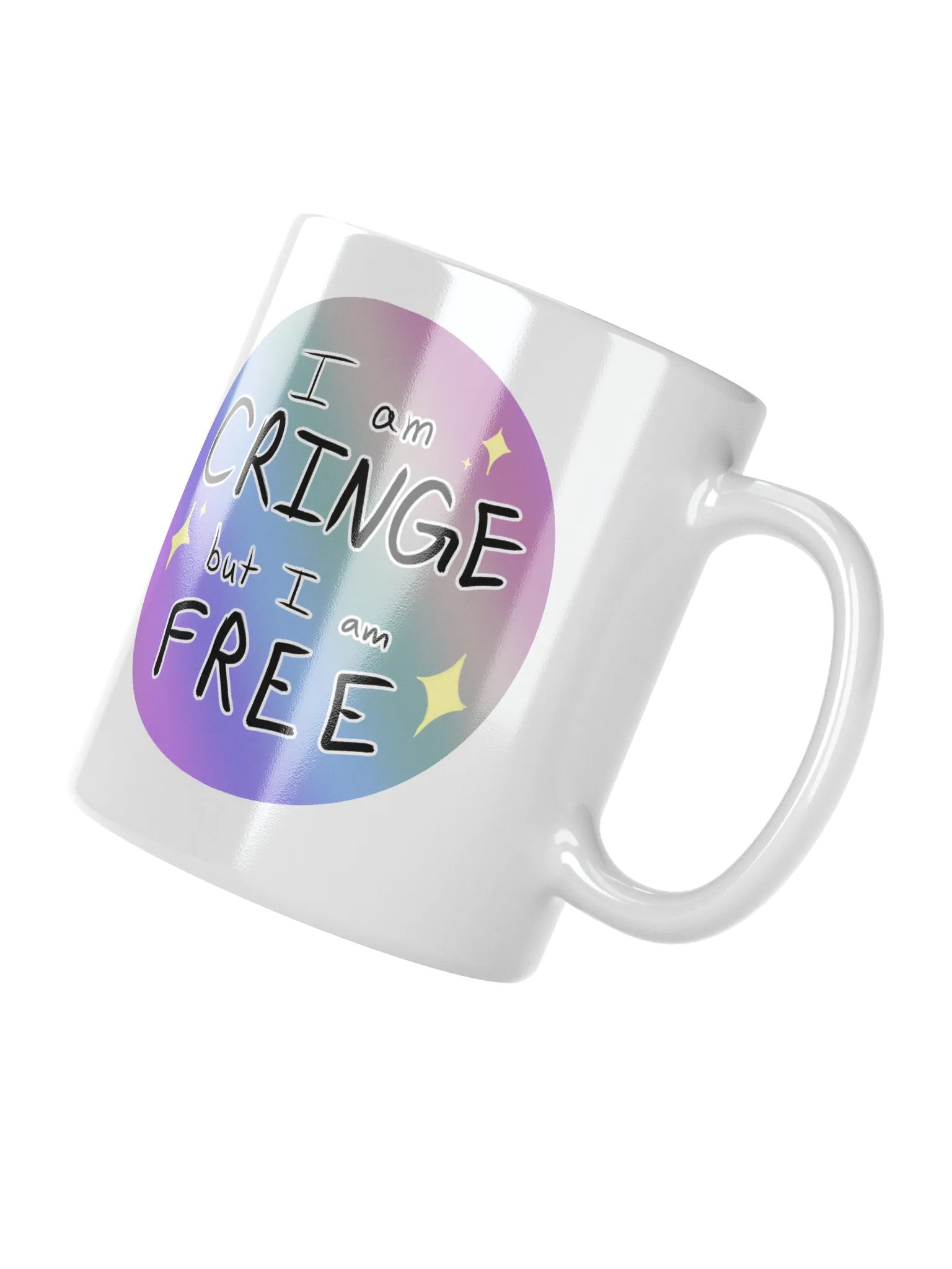 'Cringe but Free' Mug (Handle Right of Design) product image (2)