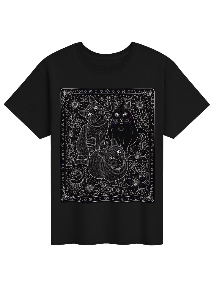 Black & White 3 CatsT-shirt product image (1)