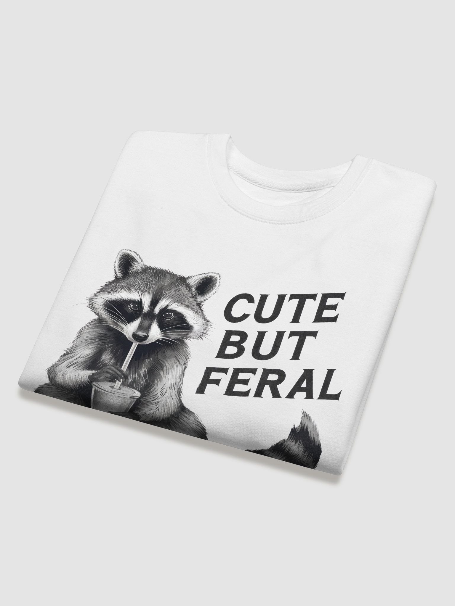 Cute But Feral Raccoon Sweatshirt product image (4)