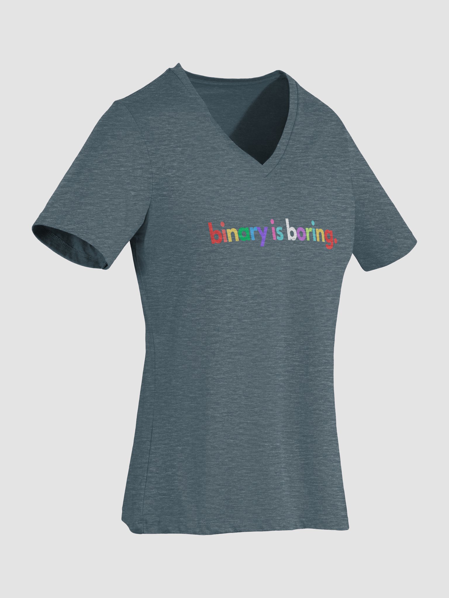 Binary Is Boring (Rainbow) V-Neck tee product image (28)