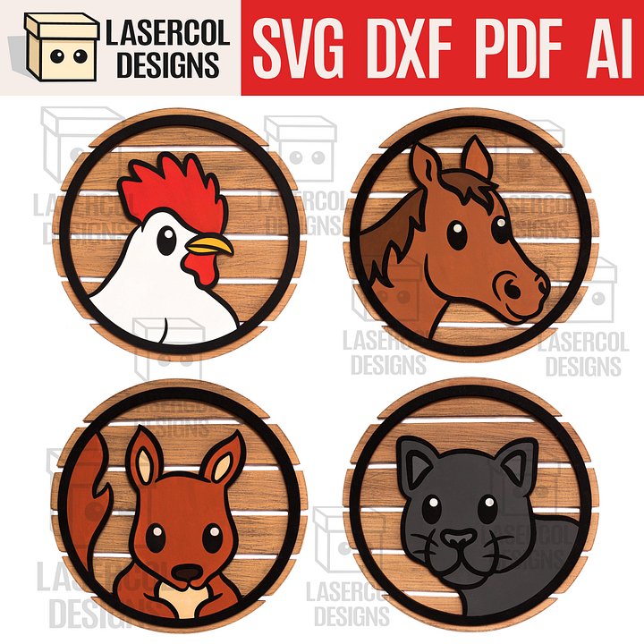 Farm Animals DIY Set 1 - Laser Cut Files product image (1)