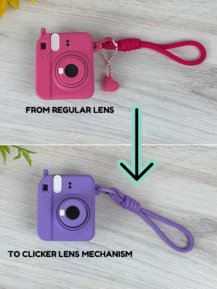Clicker Add-On for Mini Camera Keychain STL Photo Reveal Keychain 3D File Interactive Mechanism Unique Gift Idea 3MF Digital Clicker Only product image (2)