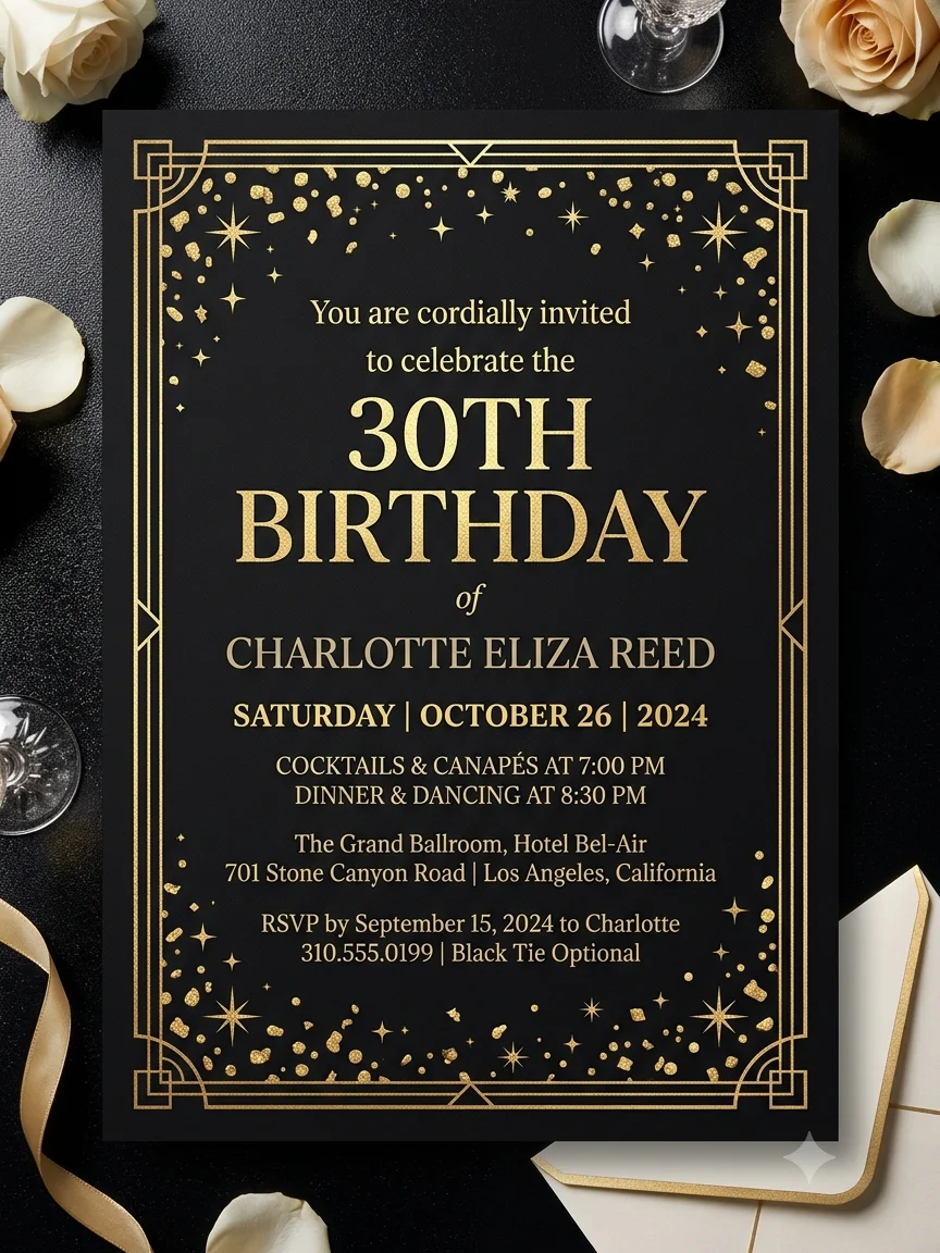 Luxury Gold 30th Birthday Invitation product image (1)