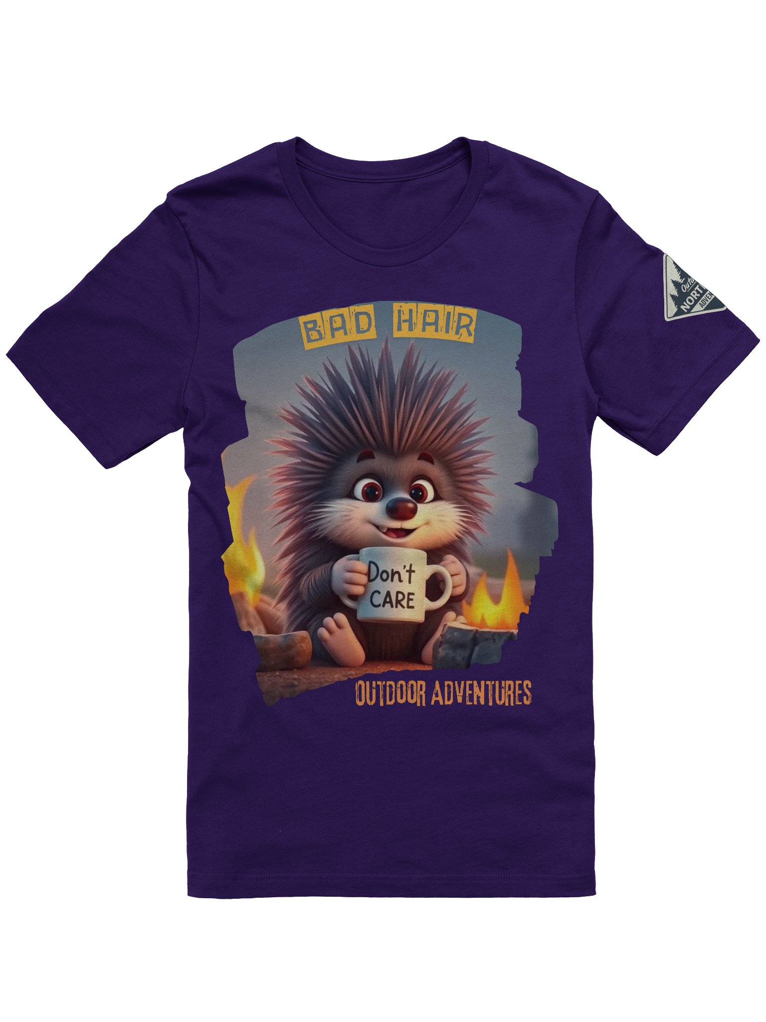 “Bad Hair, Don’t Care” Porcupine T-Shirt product image (1)