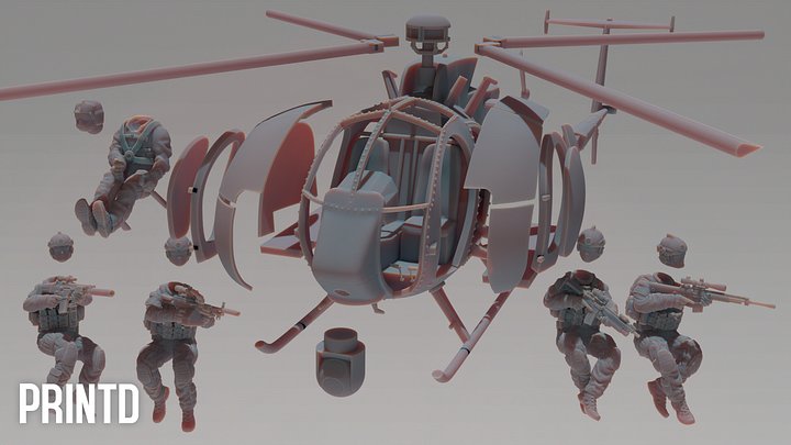 MH-6I Light Helicopter - Modern Warfare Wargame Resin Models Zona Alpha product image (2)