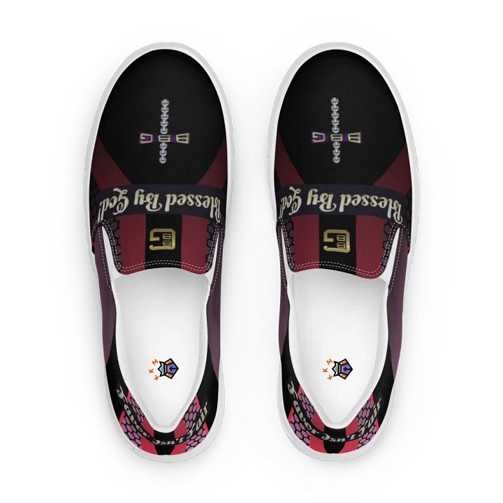 BBG Diamond Cross Black and Purple Men's Slip Ons V2 product image (2)