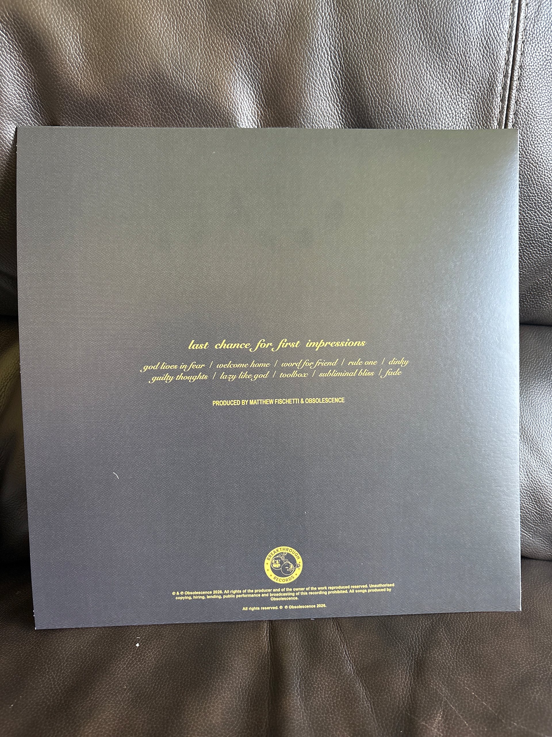 LAST CHANCE FOR FIRST IMPRESSIONS - Tour Edition Vinyl product image (4)