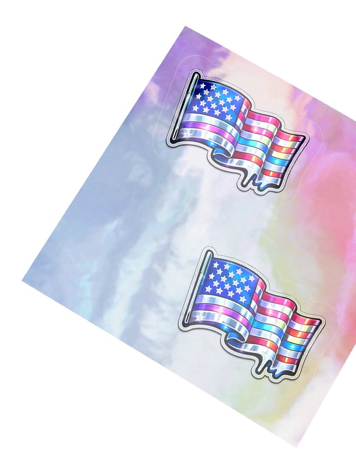 Holographic Chrome USA Flag Sticker 2-Pack product image (6)