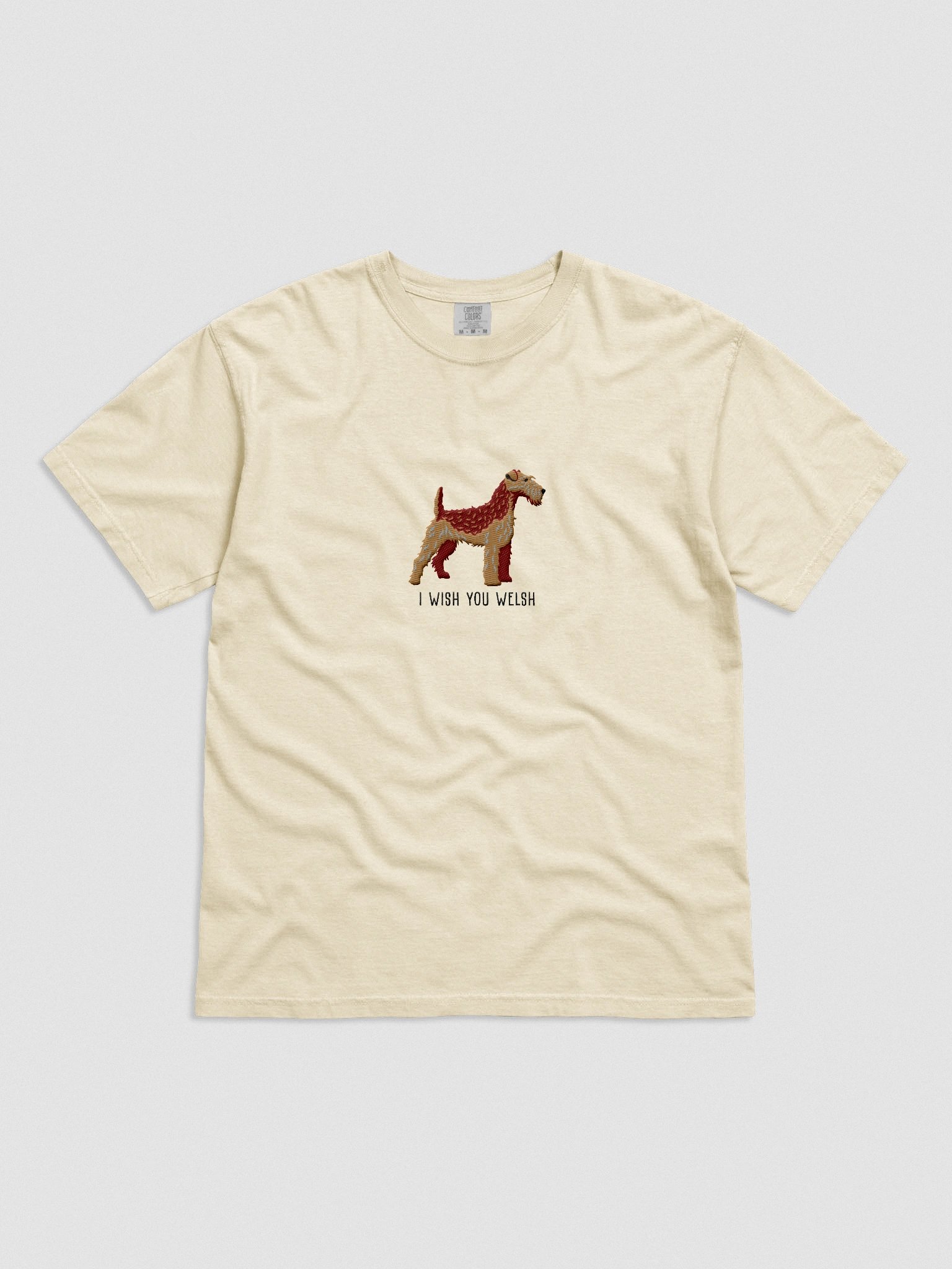 I Wish You Welsh T-Shirt(Embroidered) of a Welsh Terrier(Red & Tan) product image (4)