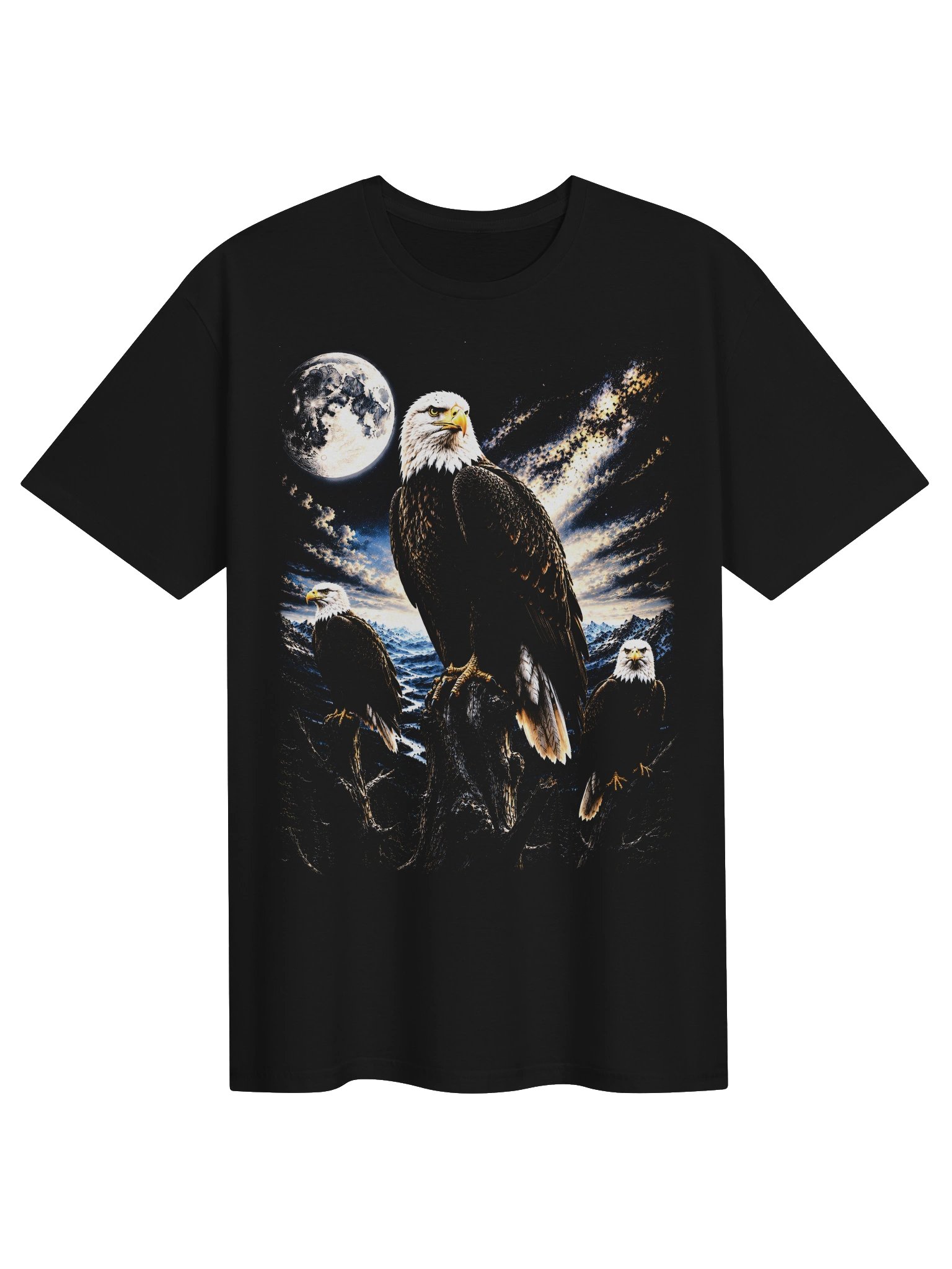 Bald Eagle Howling Moon Tshirt | Legendary Wildlife Shirt product image (1)