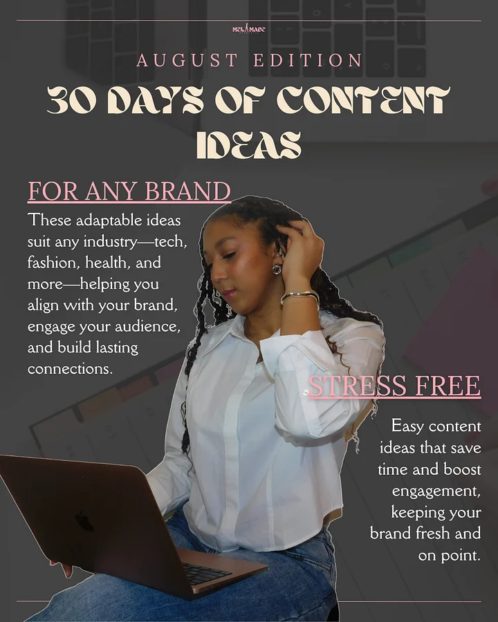 August Edition 30 Days of Content Ideas FREE product image (1)