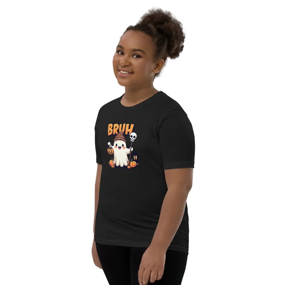 Spooky Ghost Bruh Halloween Youth T-Shirt product image (15)
