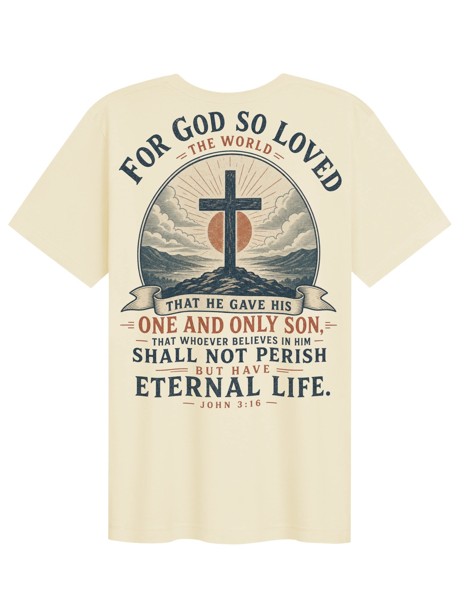 John 3:16 Cross Mountain Adult T-Shirt product image (2)