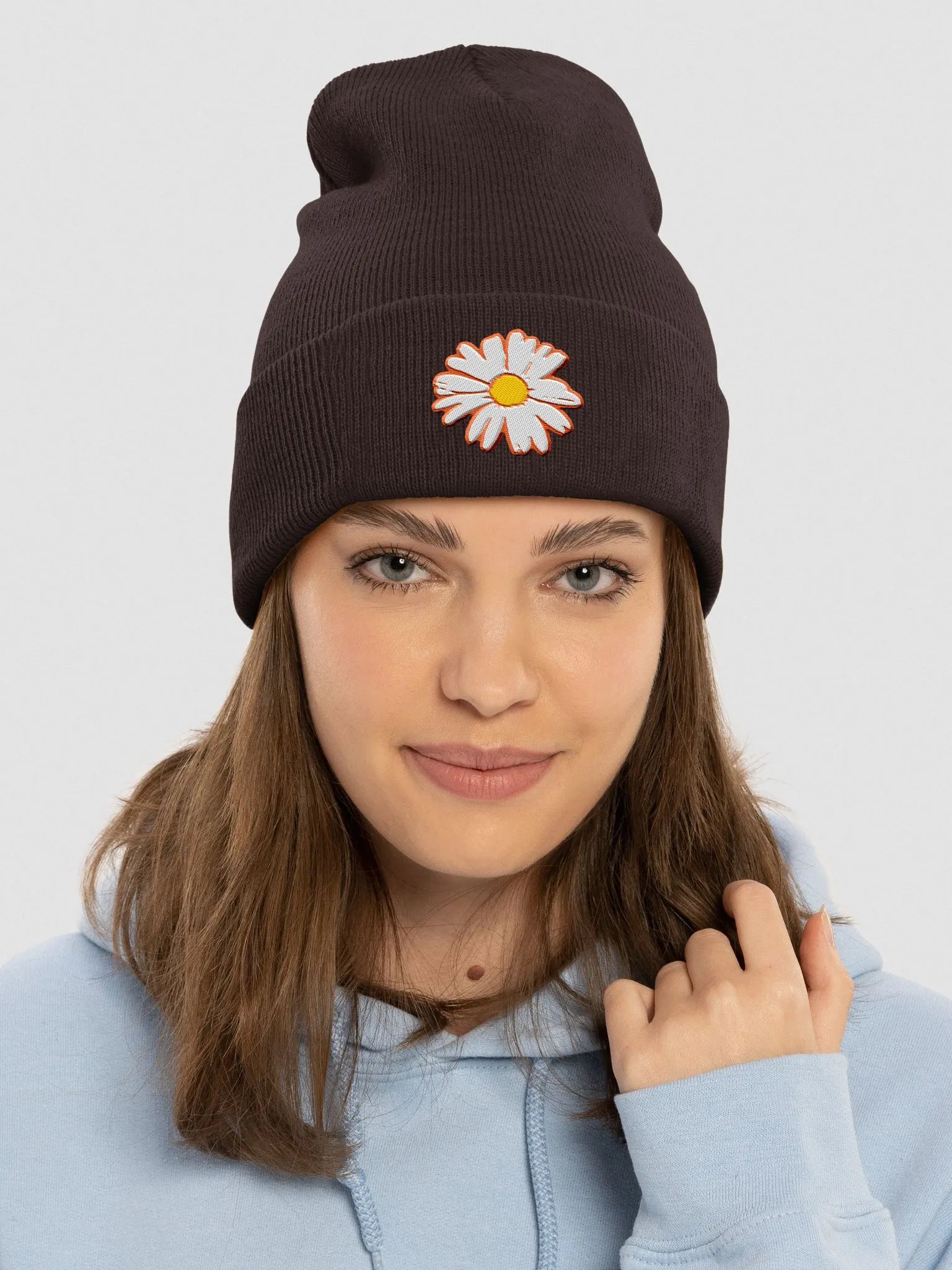 Sunrise Bloom Embroidered Daisy Beanie product image (26)
