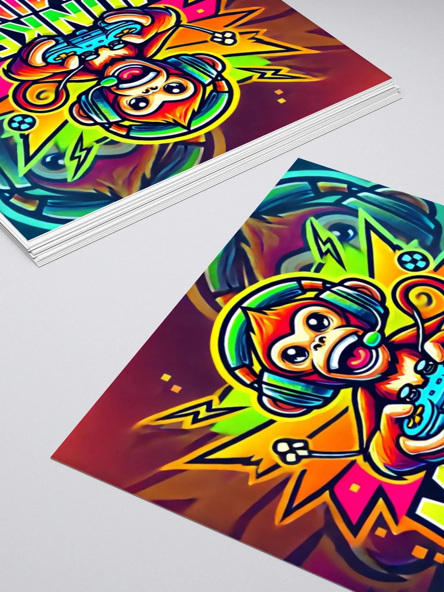 🐵🎮 Monkey Gaming Logo Stickers – 3 Sizes for Every Surface! 📏✨ product image (12)