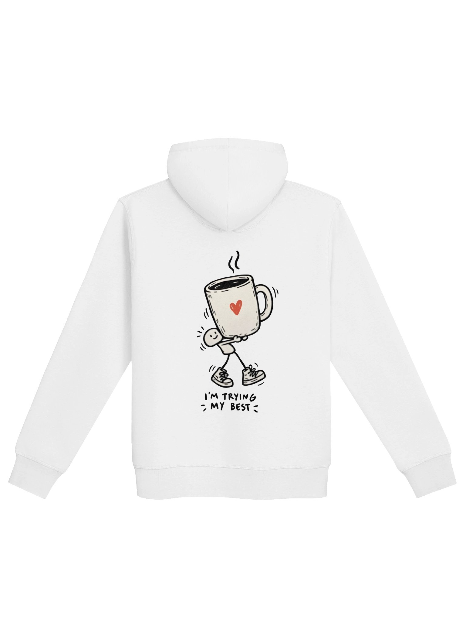 I'm Trying My Best Hoodie – Funny Coffee Doodle Design product image (16)