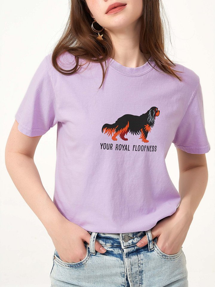 Your Royal Floofness T-Shirt(Embroidered) of a Cavalier King Charles Spaniel(Black & Tan) product image (1)