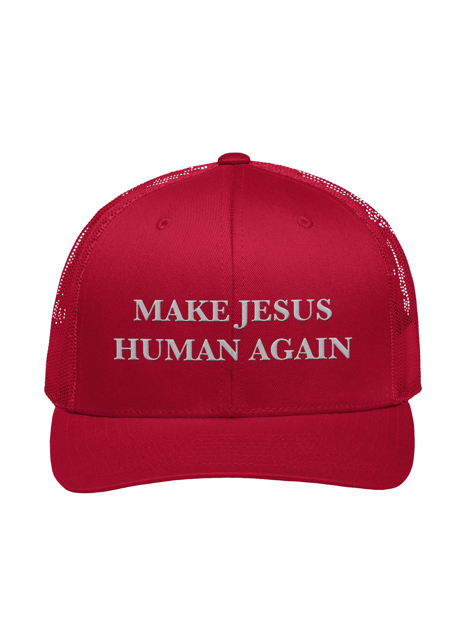 Make Jesus Human Again Embroidered Trucker Hat product image (1)