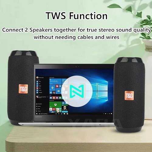 TG117 Portable Wireless Bluetooth Waterproof Speaker - USB/TF/FM Radio (Light Blue/Gray) product image (11)