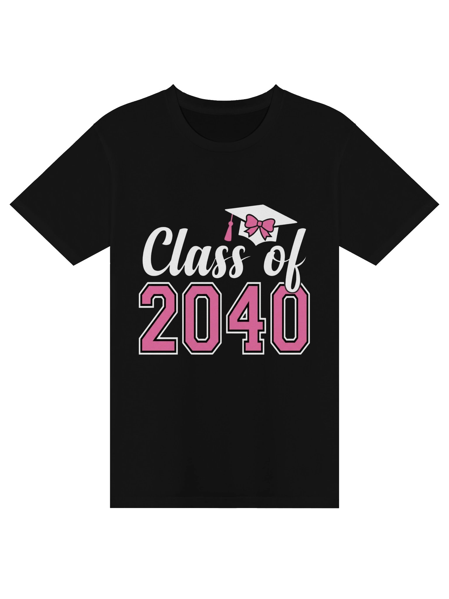 Class of 2040 Grow with Me 2040 Graduation Pink Bow Girls T-Shirt product image (2)