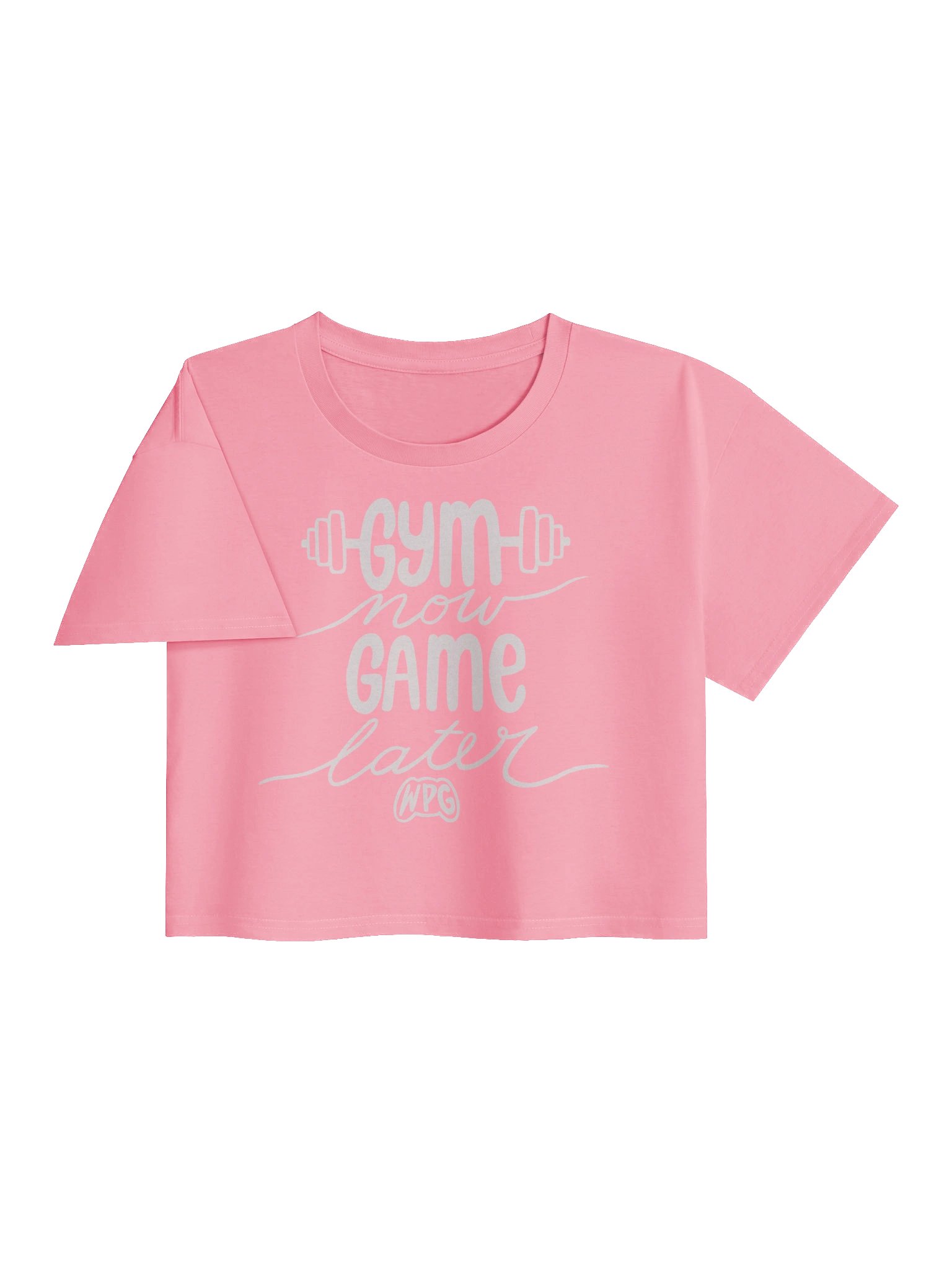 Gym Now, Game Later Series Crop Tee (White) product image (3)