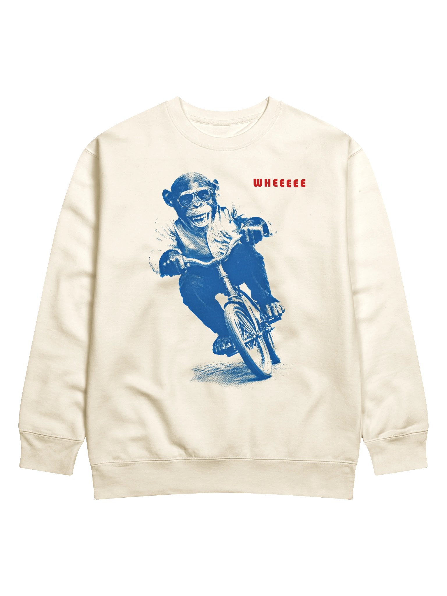 WHEEEEE Chimp Riding Bicycle Premium Sweatshirt product image (11)