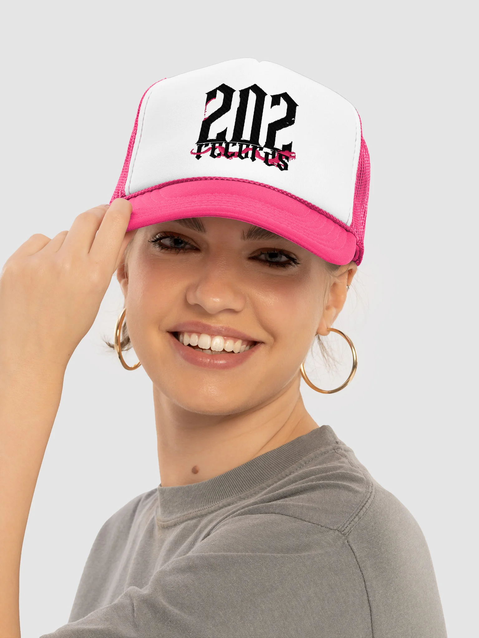 KEVBO "202 Records" Flamingo Pink + White FOAM Trucker hat product image (5)