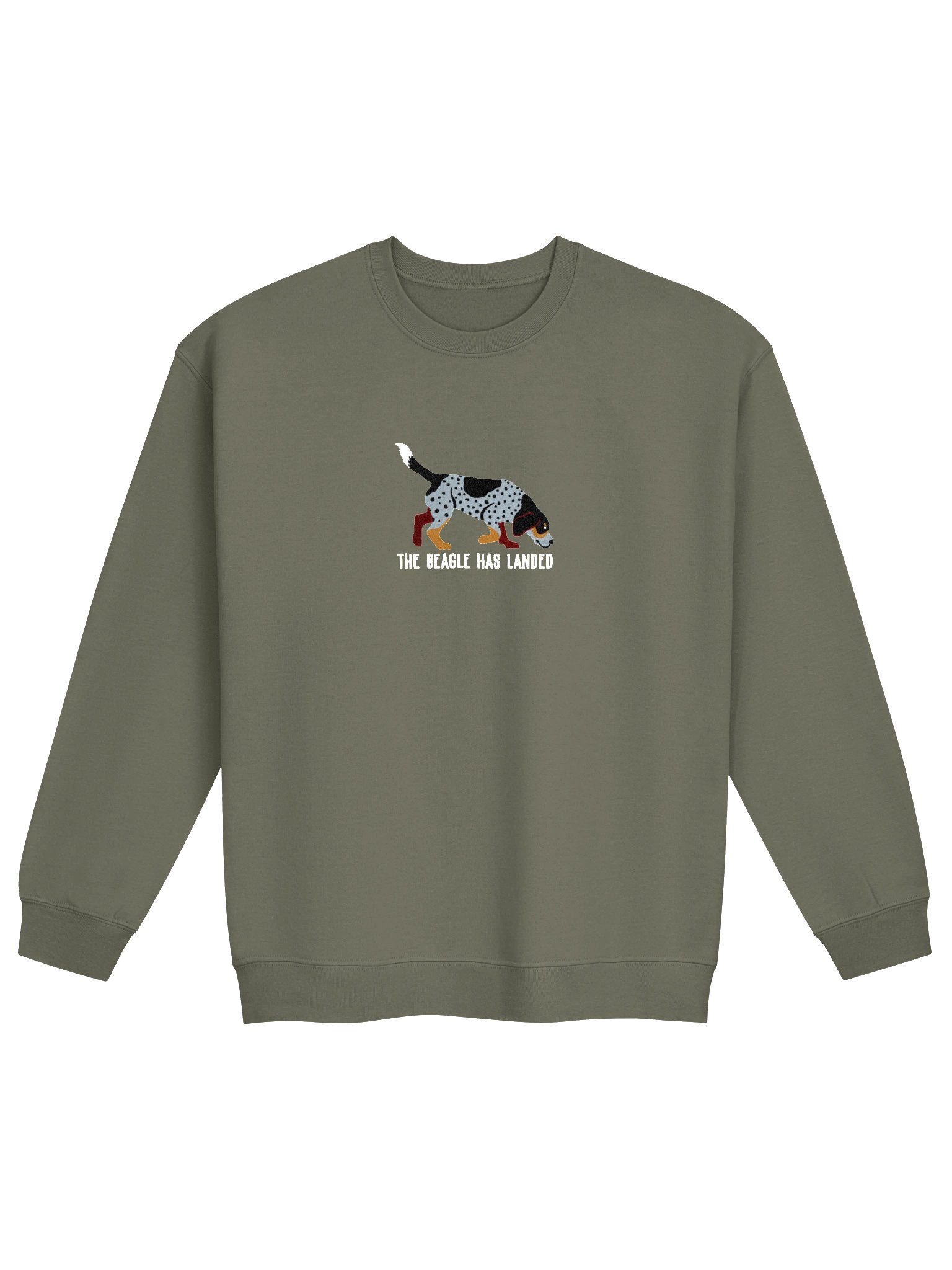 The Beagle Has Landed Sweatshirt (Embroidered) of a Beagle(Bluetick) product image (4)