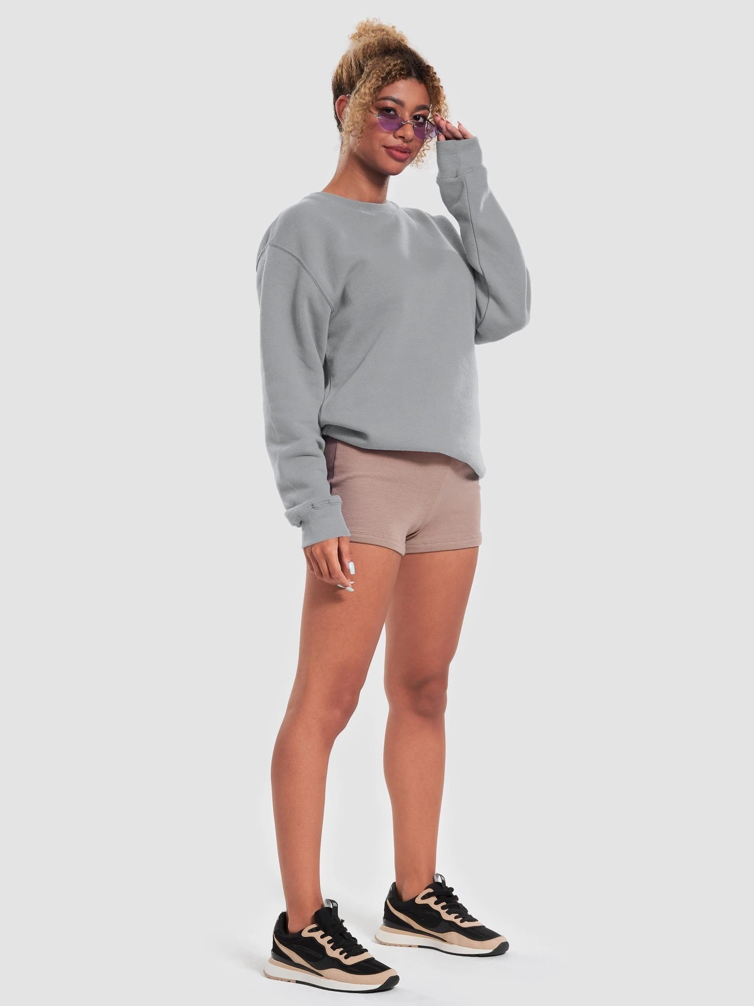 Plain Color Heather Grey Sweatshirt product image (3)
