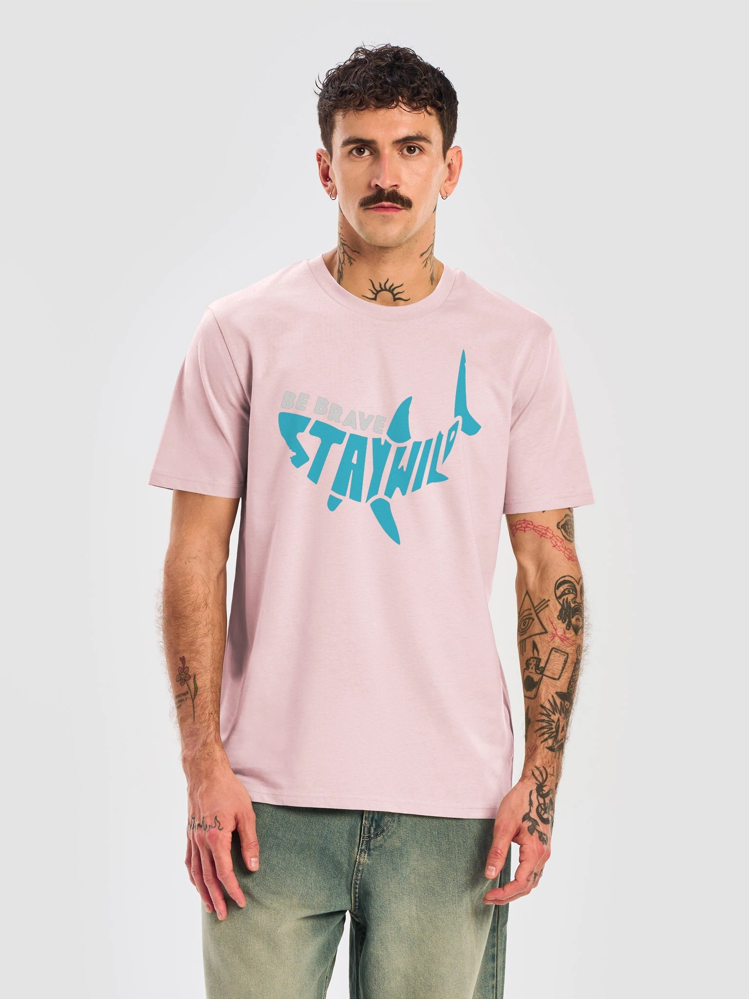 Be Brave Stay Wild Shark Unisex Organic T-Shirt product image (1)