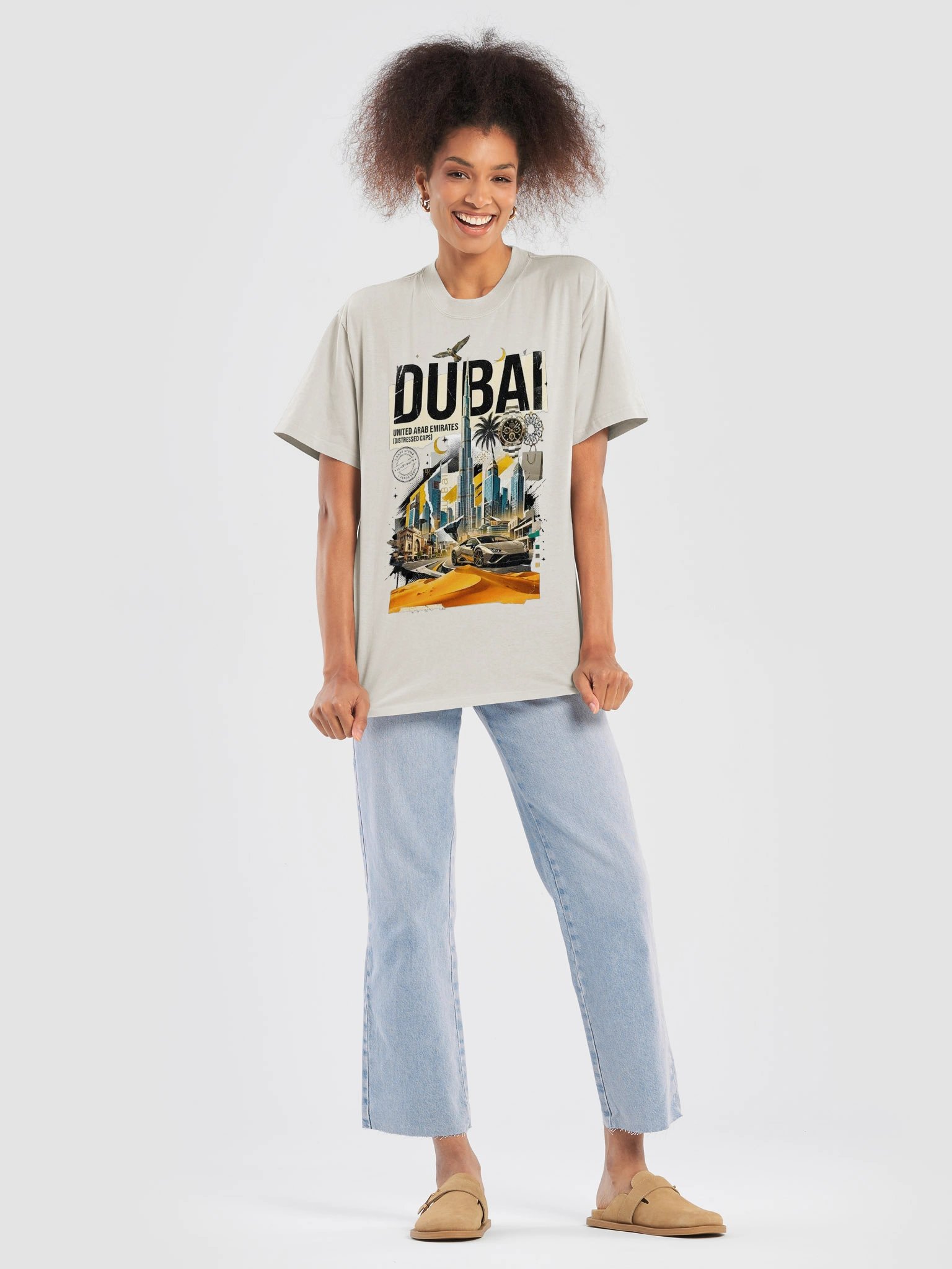 Dubai UAE Skyline Streetwear Tee | Vintage Luxury Graphic Tee product image (7)