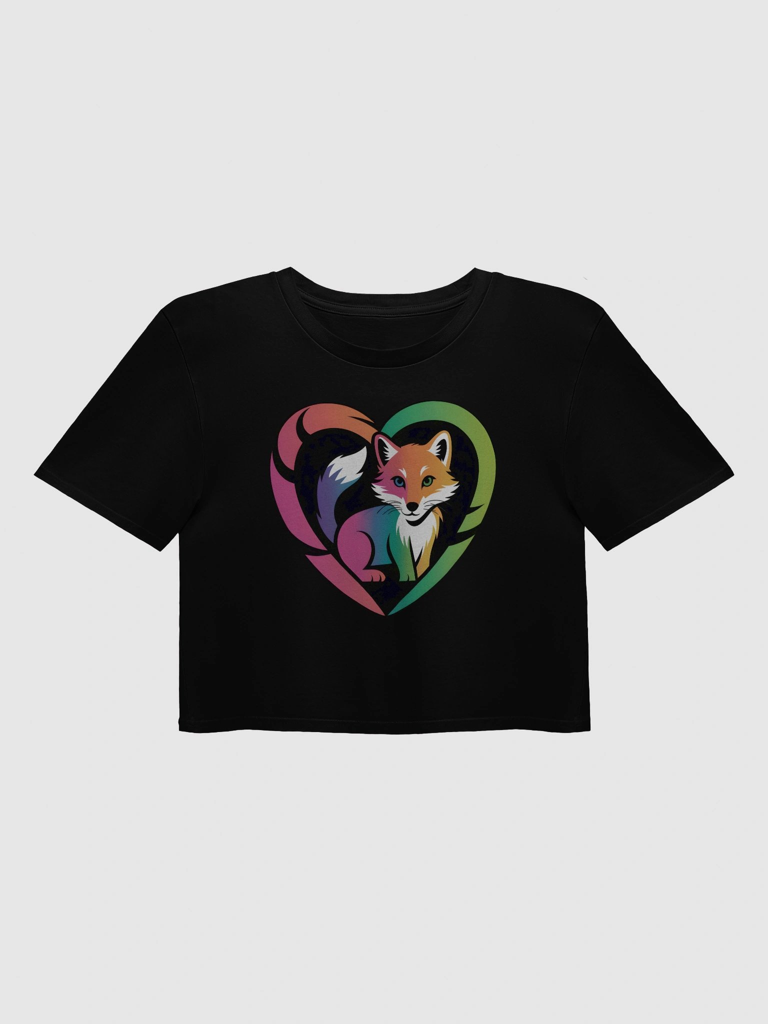 Rainbow Fox Heart Crop Top product image (1)