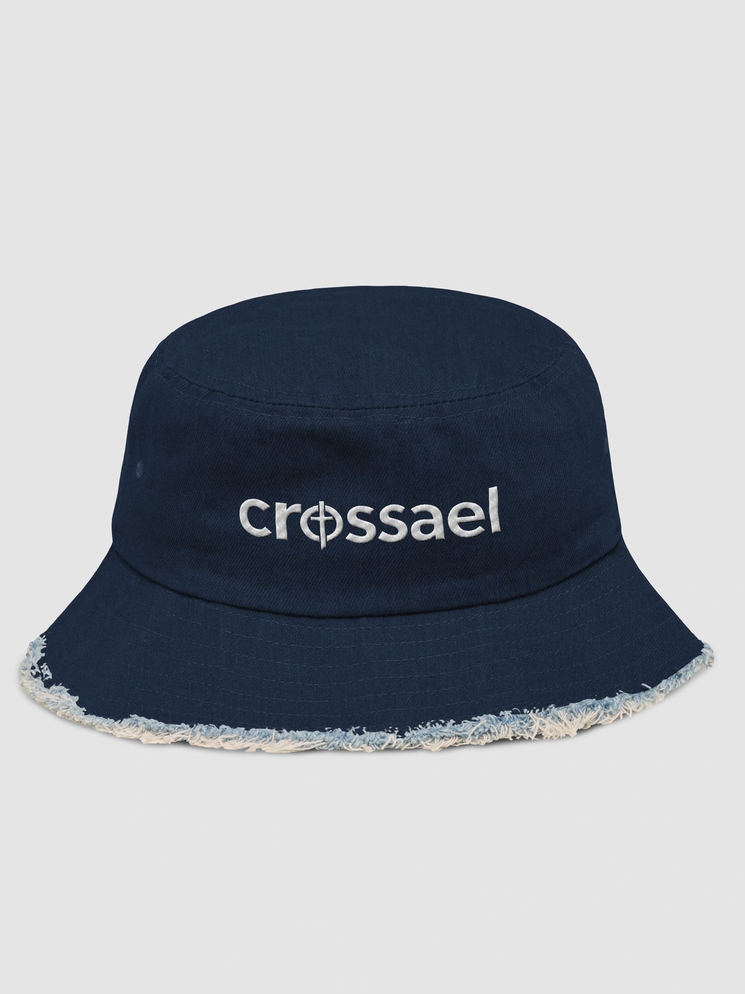 Crossael Distressed Denim Bucket Hat product image (3)