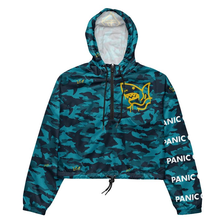 Sharkmoflauge Graffiti Deep Blues Crop Windbreaker product image (1)