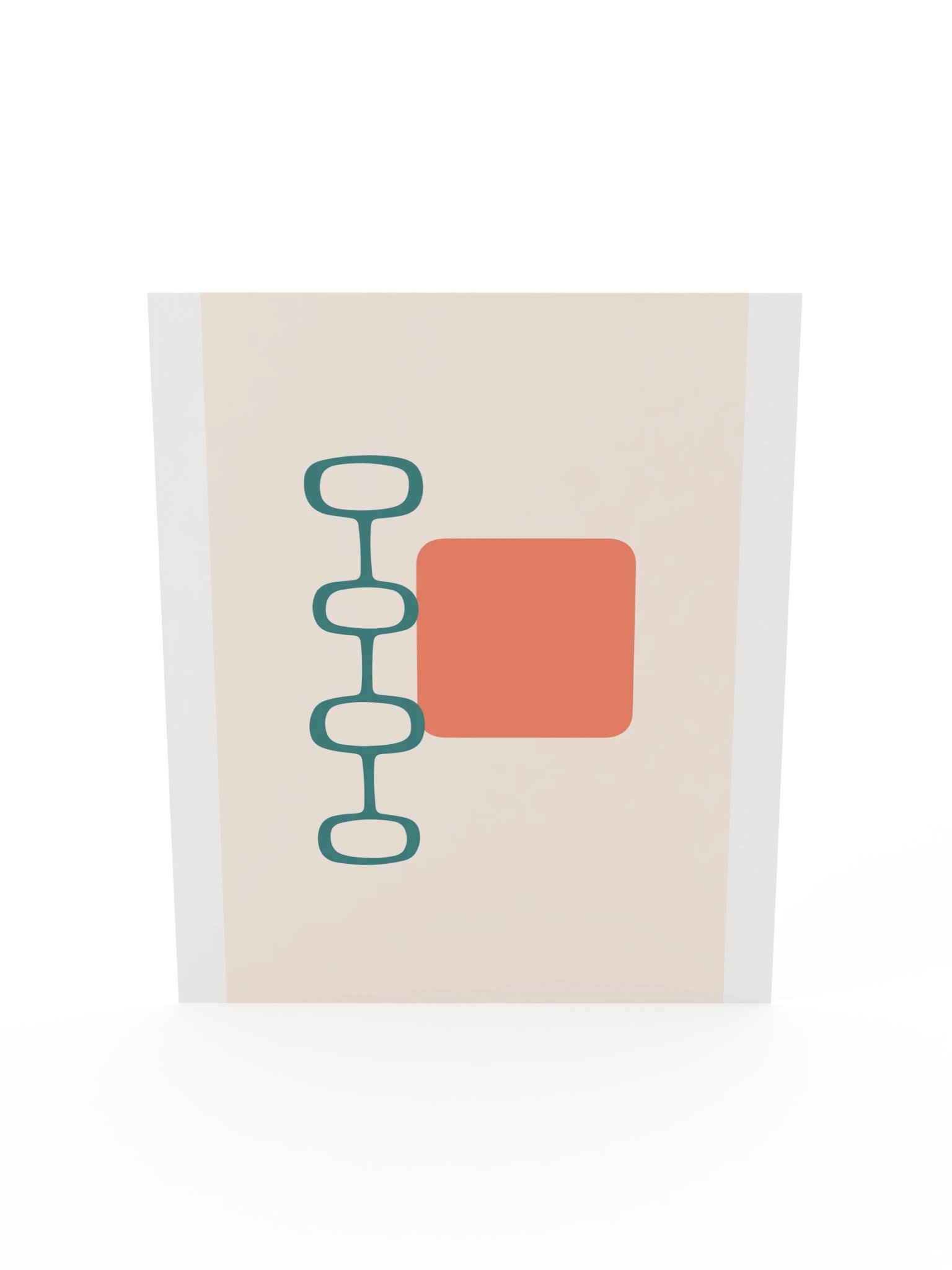 Teal and Coral Mid Century Print | Retro Bathroom Wall Art product image (7)