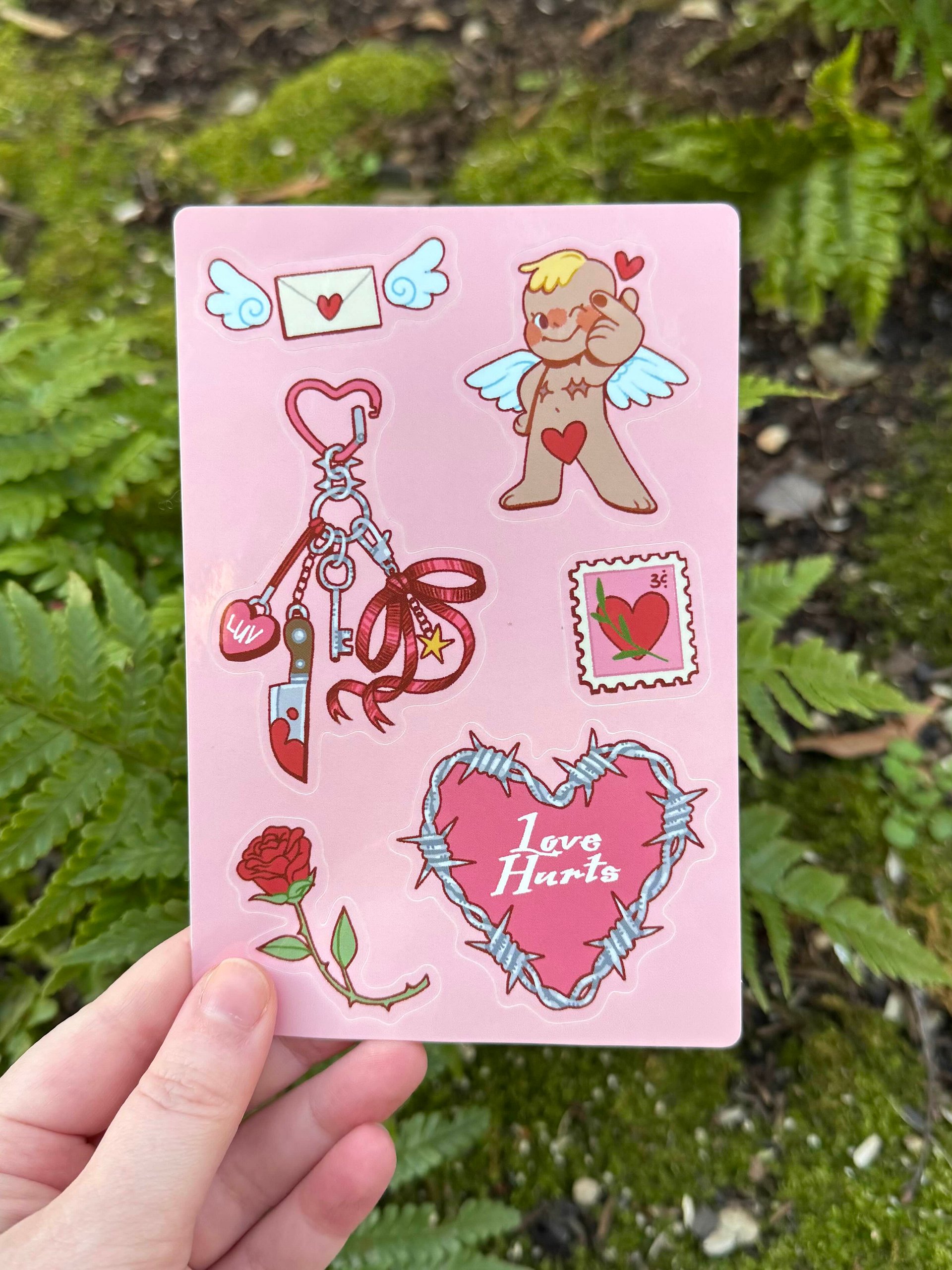 February 25' LOVE HURTS Sticker Sheet product image (1)