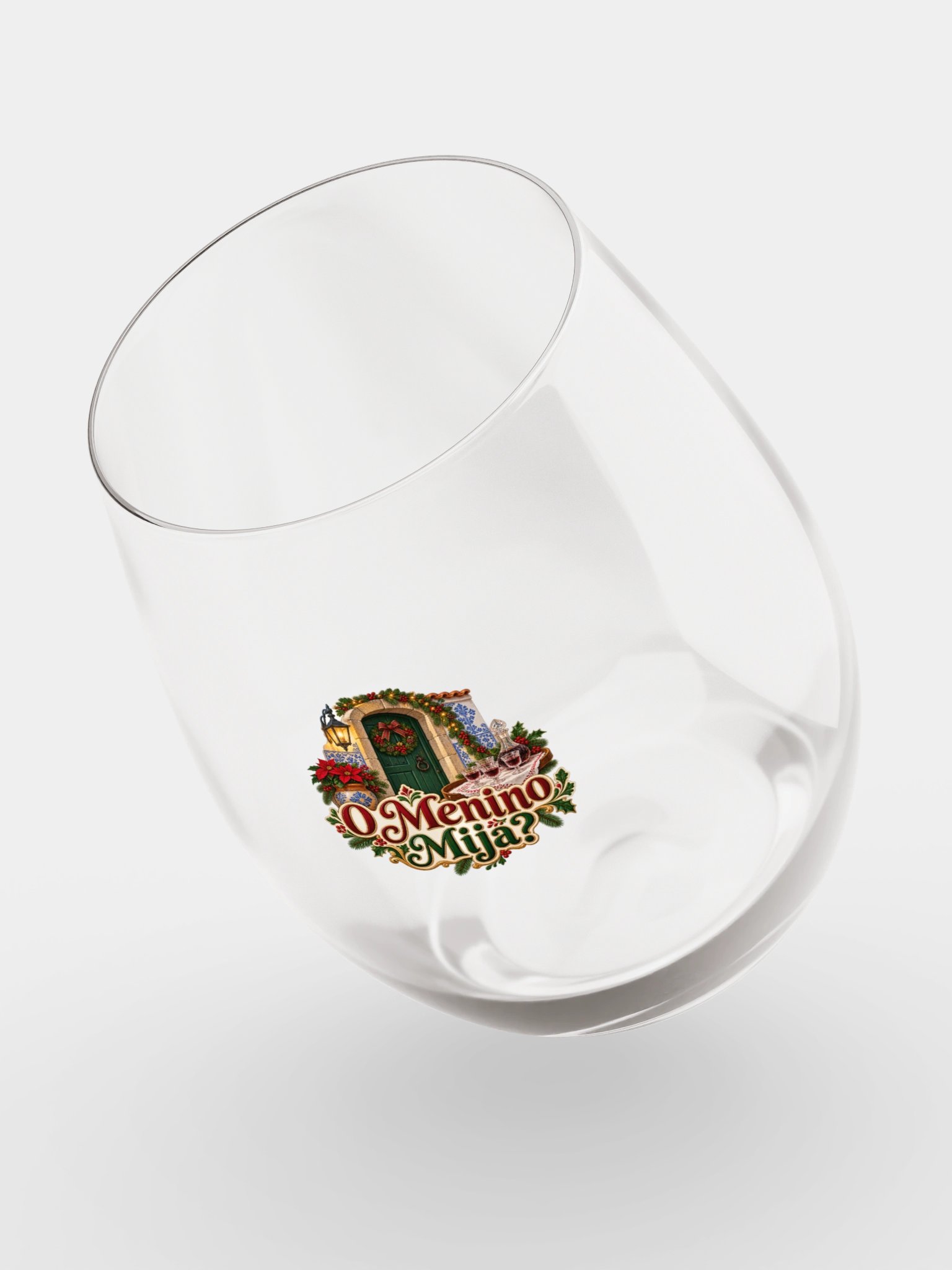 O Menino Mija? – Portuguese Christmas Tradition Stemless Wine Glass product image (4)