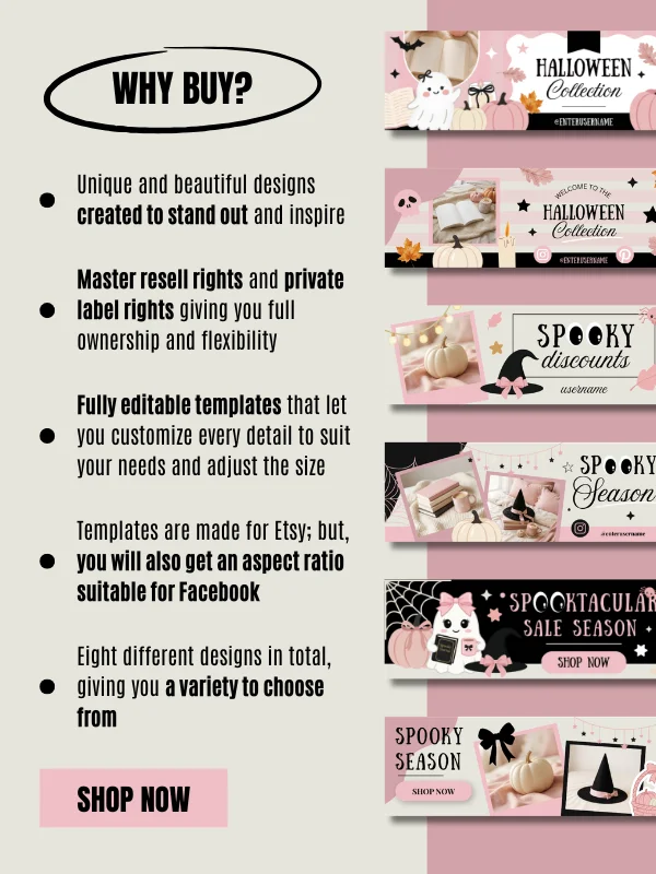 Coquette Halloween Etsy Shop Banner Set product image (4)