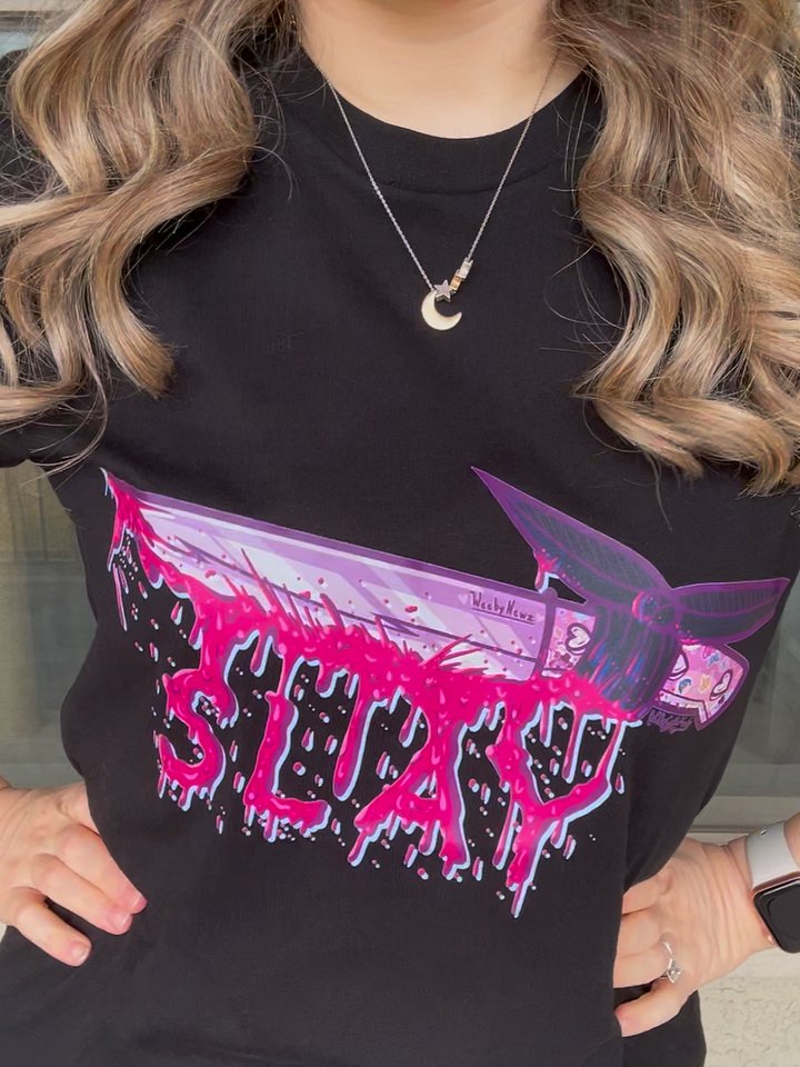 “Slay” Bloody Knife Cotton T-Shirt product image (2)
