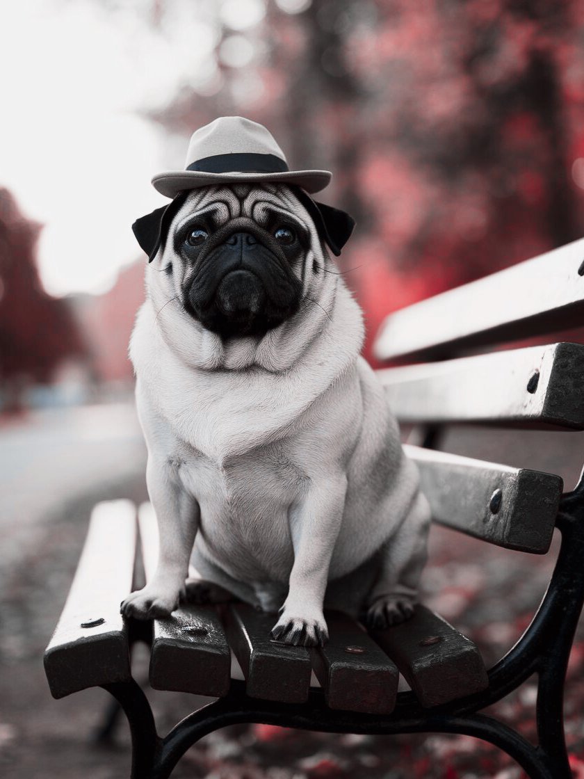 Autumn Pug - Framed Matte Poster product image (1)