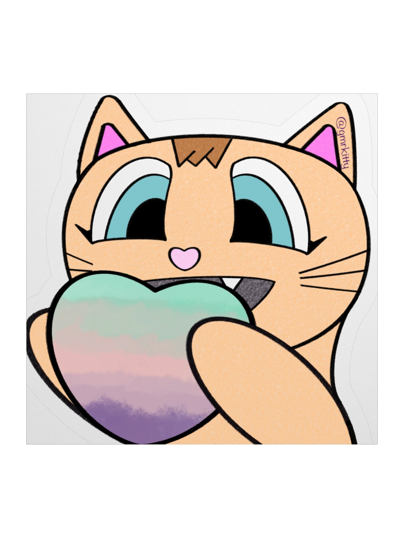 Kitty Cloud Heart Sticker product image (1)