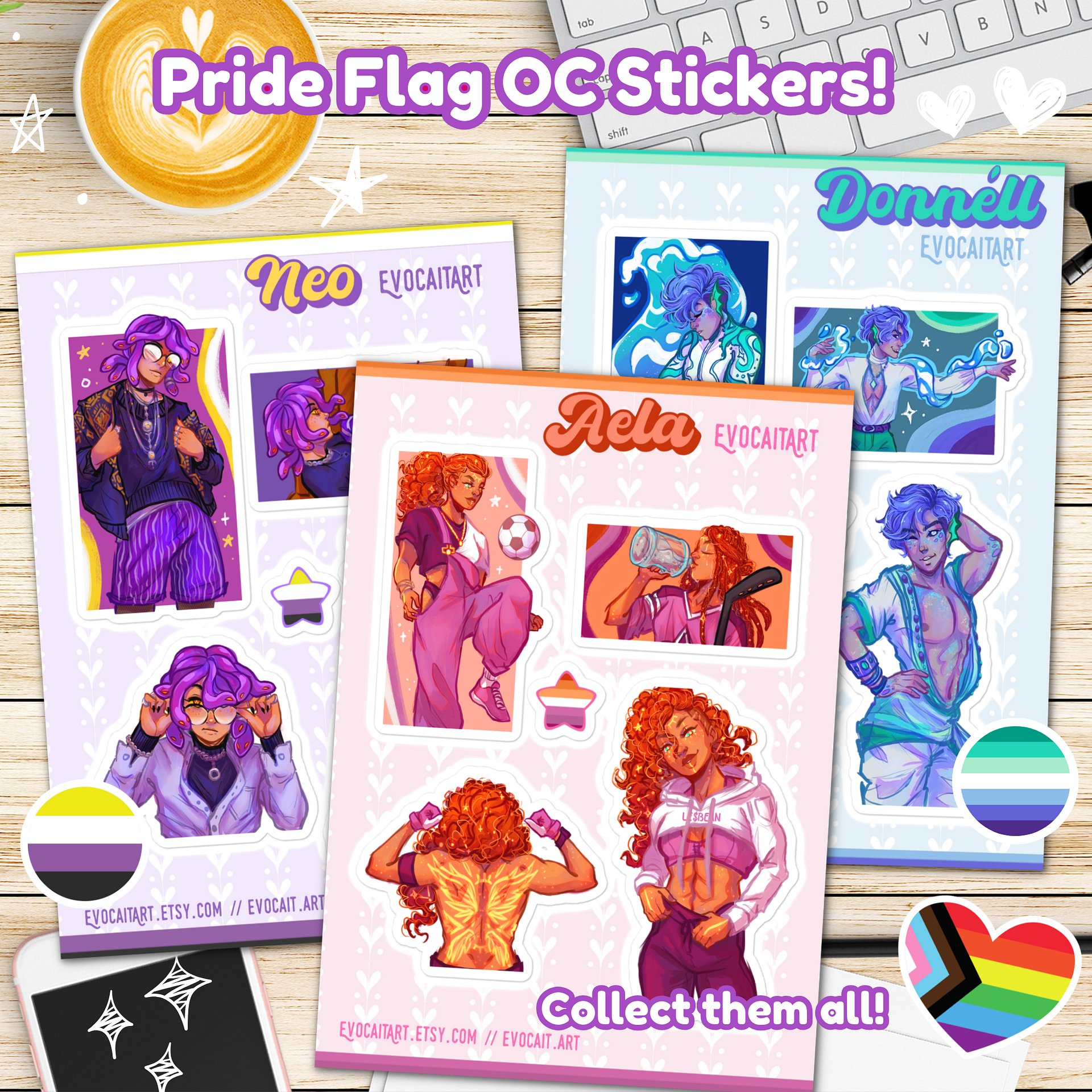 Pride Flag OC Stickers - Genderfluid Cas product image (2)
