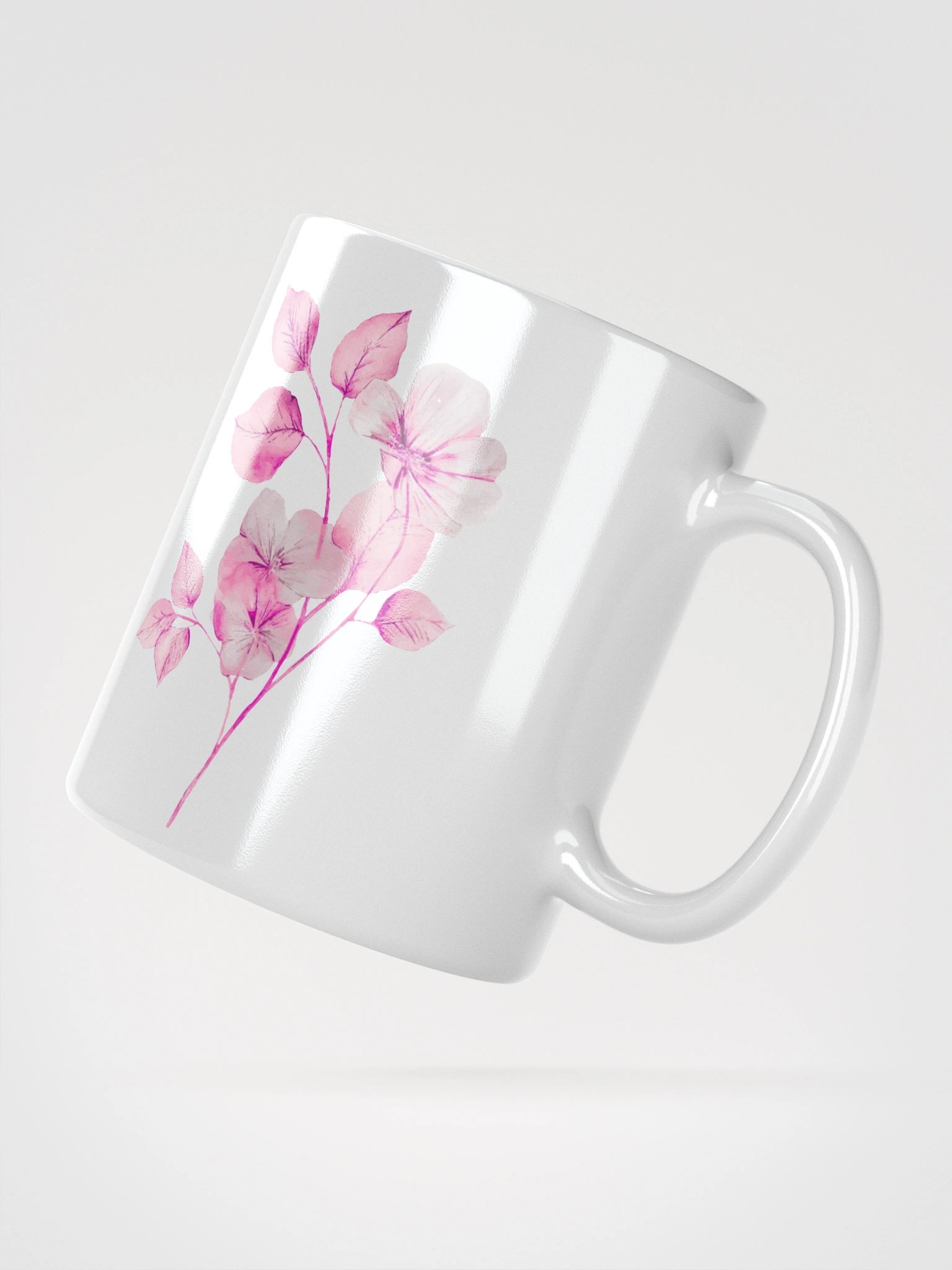 Pink Watercolor Plant Mug product image (6)