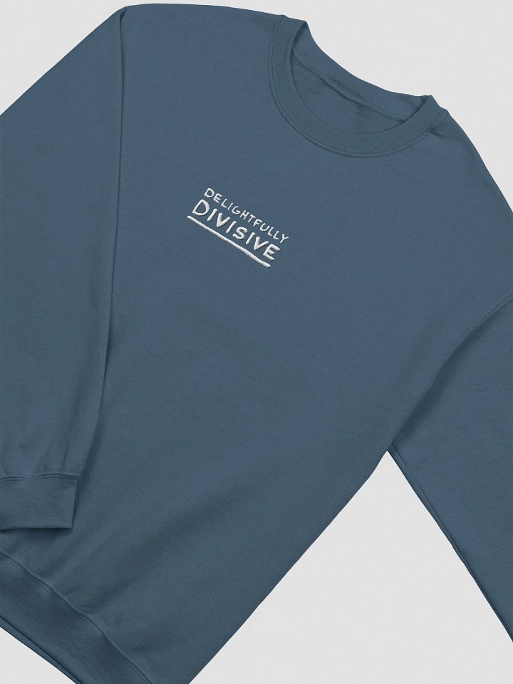 DELIGHTFULLY DIVISIVE (sc., white design) embroidered crewneck product image (4)