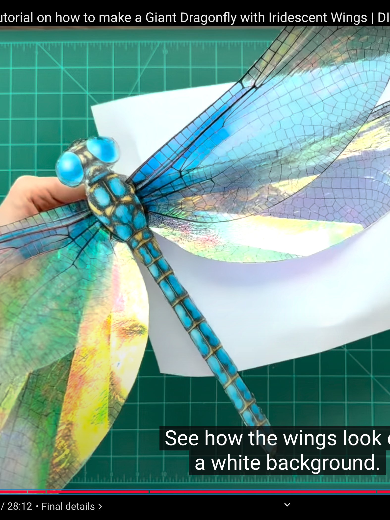 DIY Giant Dragonfly with Iridescent Wings: Templates from Video Tutorial + Materials Checklist product image (11)